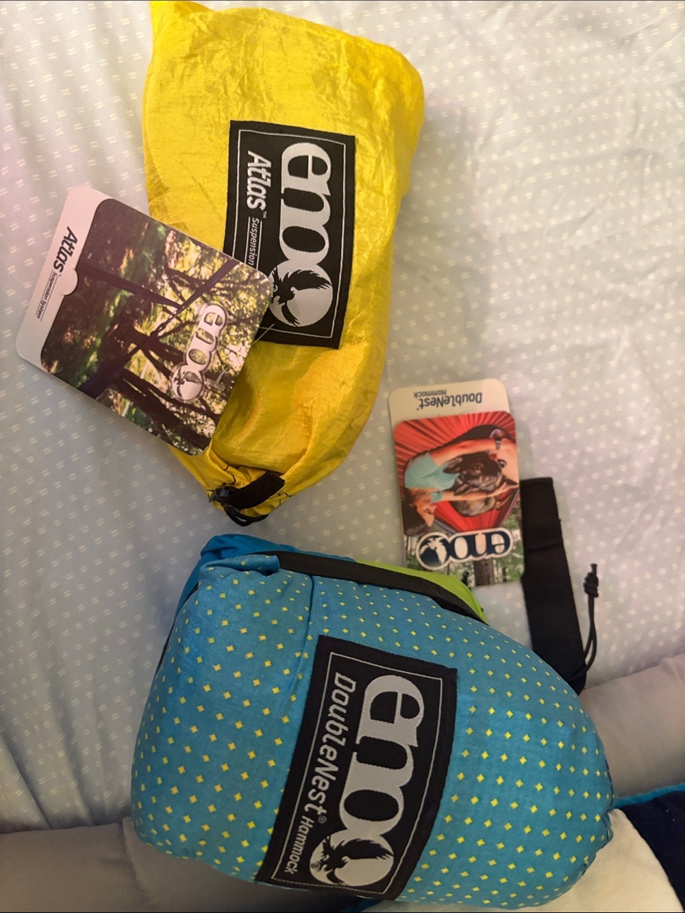 ENO DoubleNest Hammock Pack — Yellow & Blue